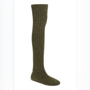 Jeffrey Campbell  Linings Thigh-high Sock Boot In Olive green size 6.5